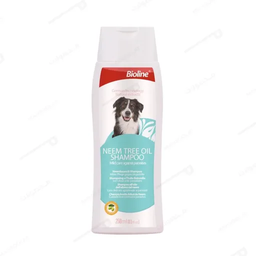 شامپو ضد انگل بایولاین روغن درخت چریش برای سگ با پوست حساس 250 میل | Bioline Neem Tree Oil Shampoo